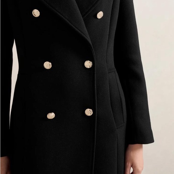 Ever New Mandy DB Military Coat in Black - Picture 2 of 3